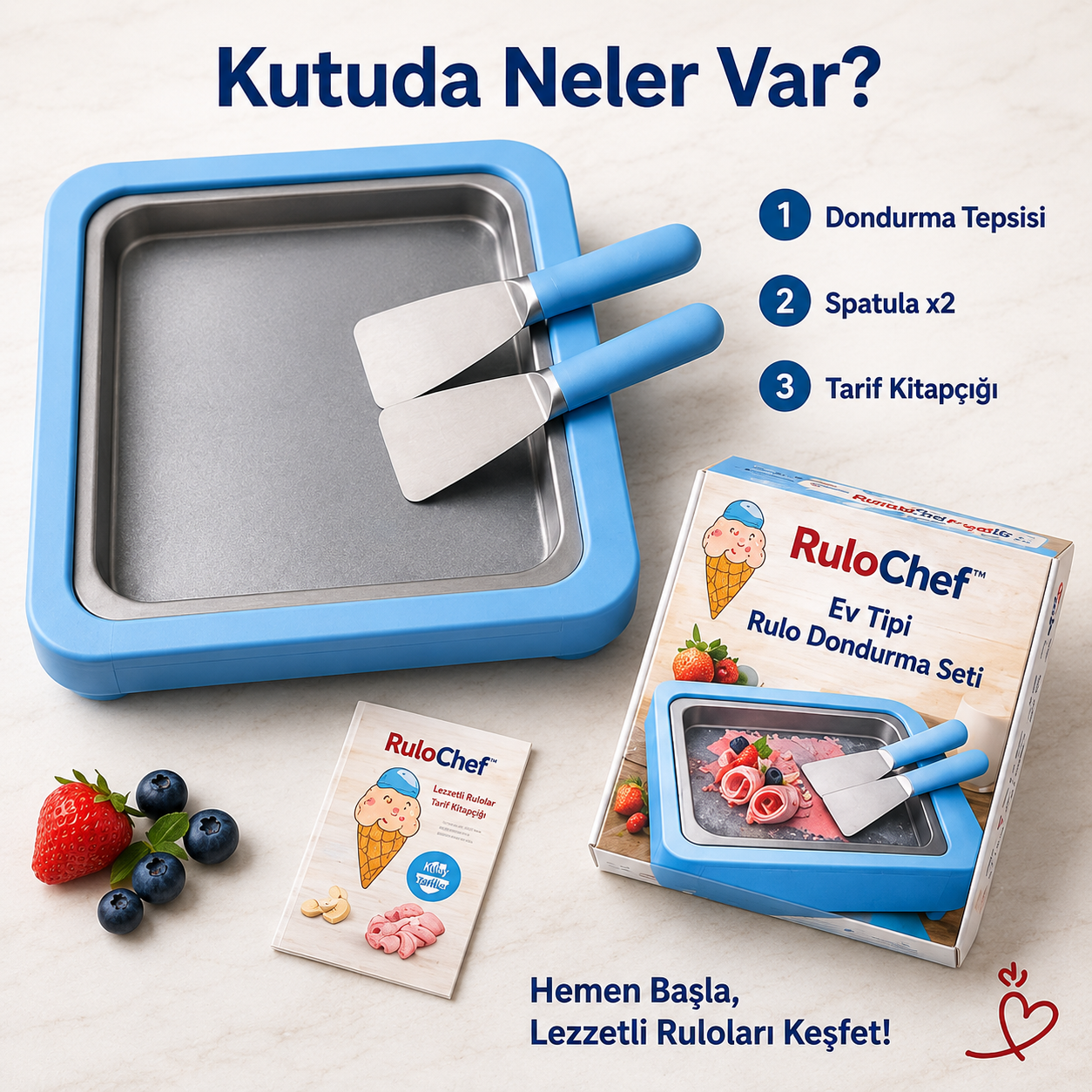 RULOCHEF™ Kore Tipi Rulo Dondurma Seti